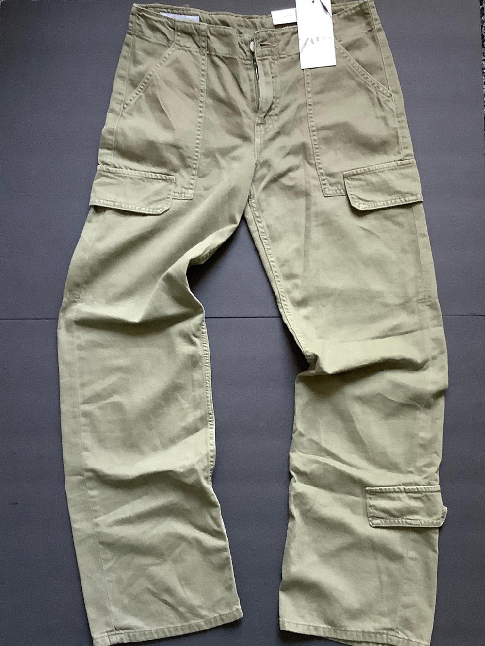 Zara Women's Olive Mid-Rise Regular Length Cargo Pants US: 4